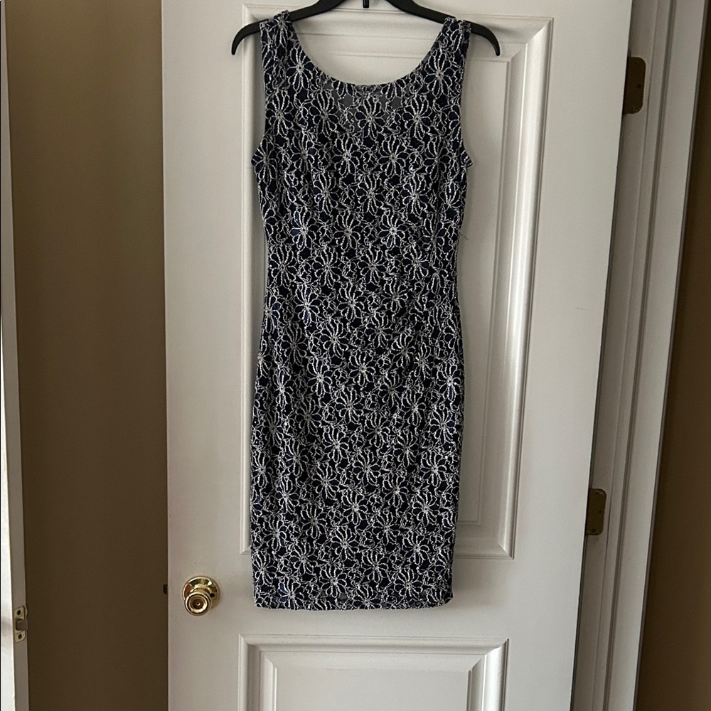 Elegant Blue Lace Dress